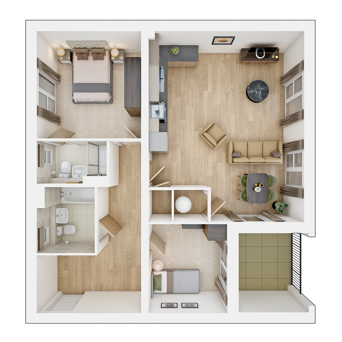 Plot 449 The Buckland Apartment floor plan