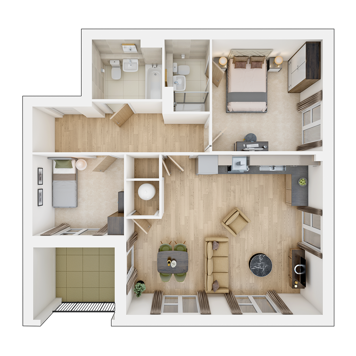 Plot 453 The Buckland Apartment floor plan