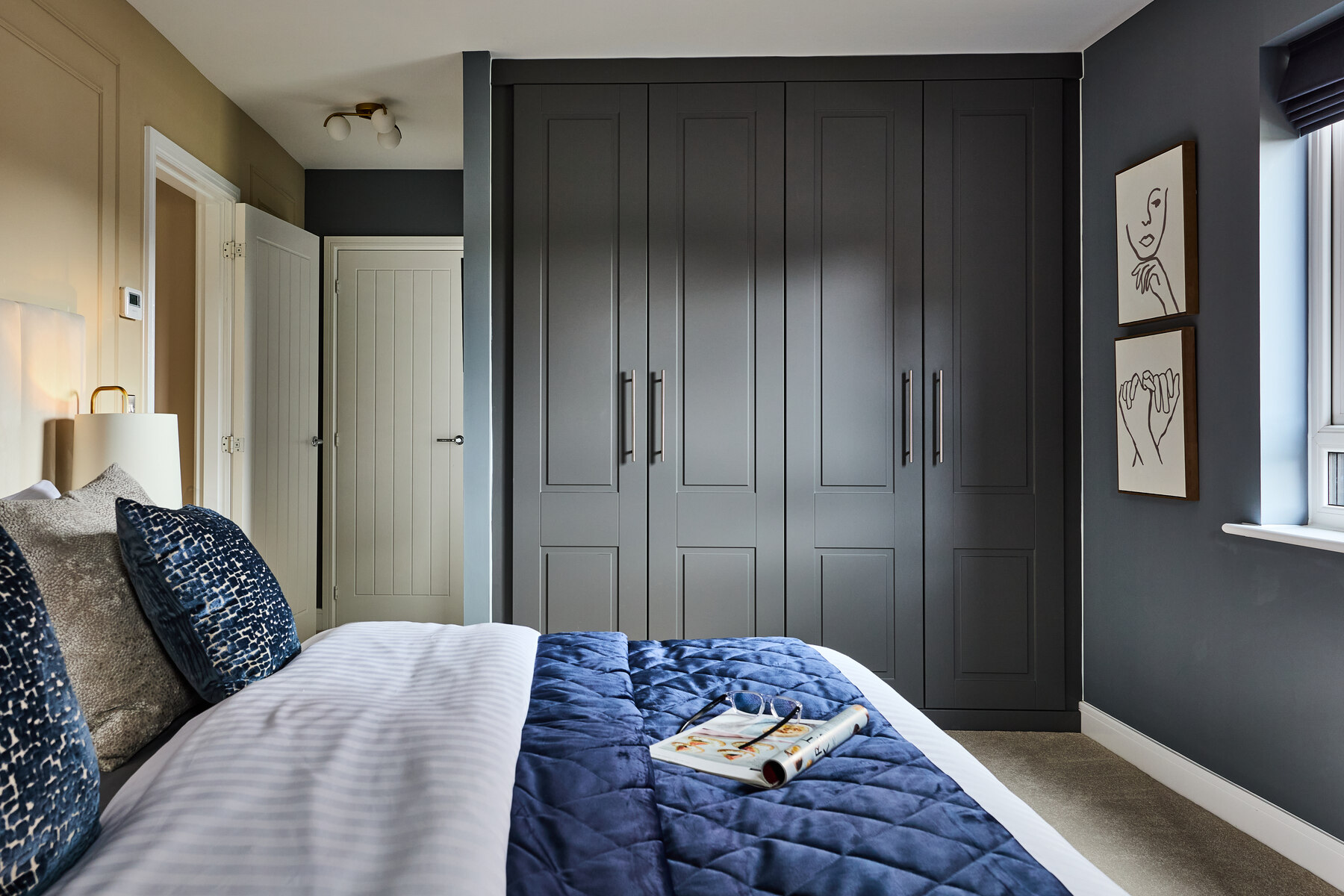 A king size bedroom with en suite shower room