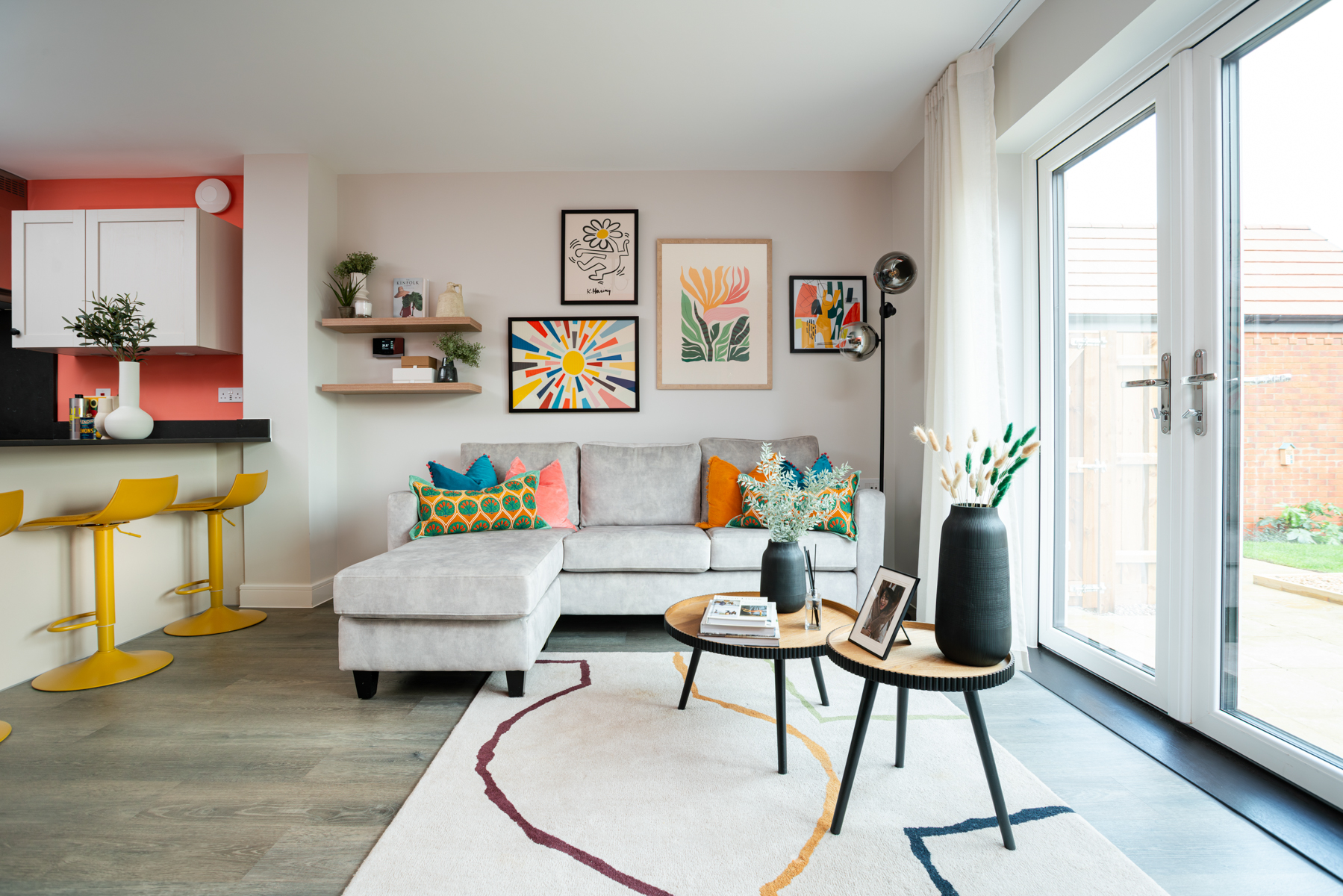 With patio doors leading to the garden