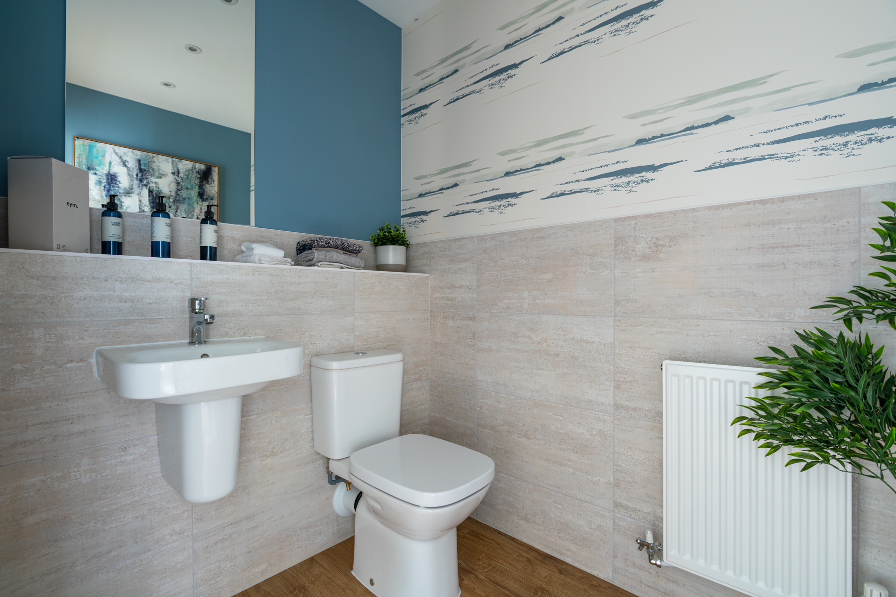 A stylish downstairs cloakroom