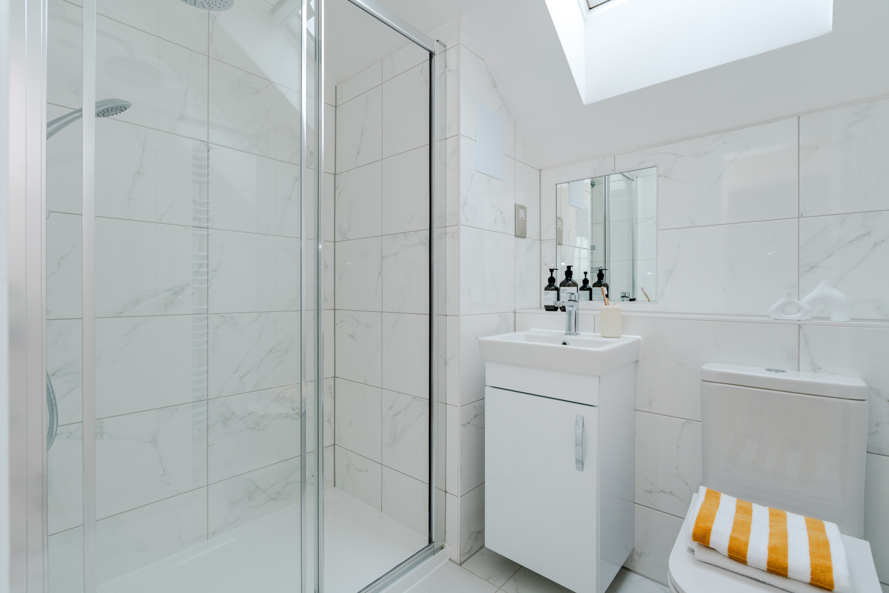 A stylish shower room up on the 2nd floor