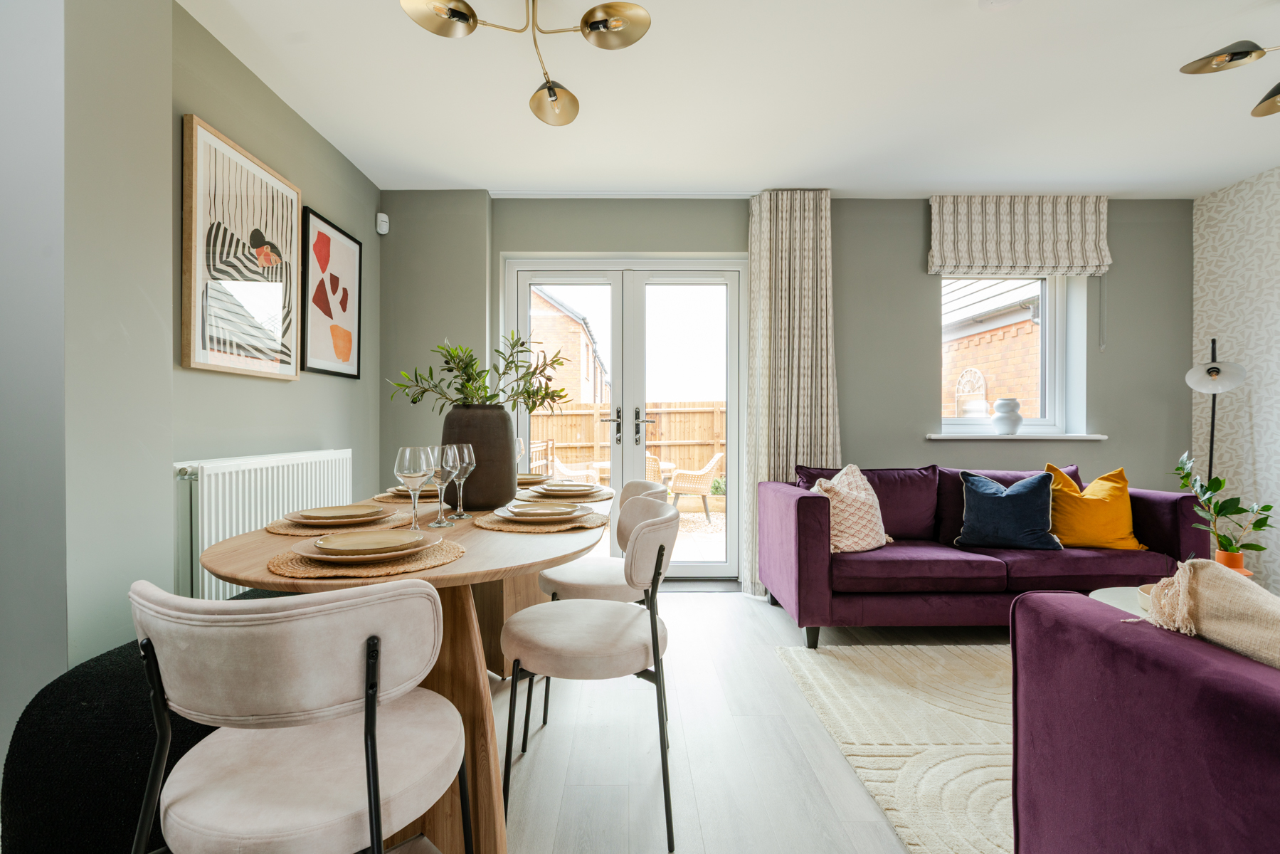 A modern living/dining space