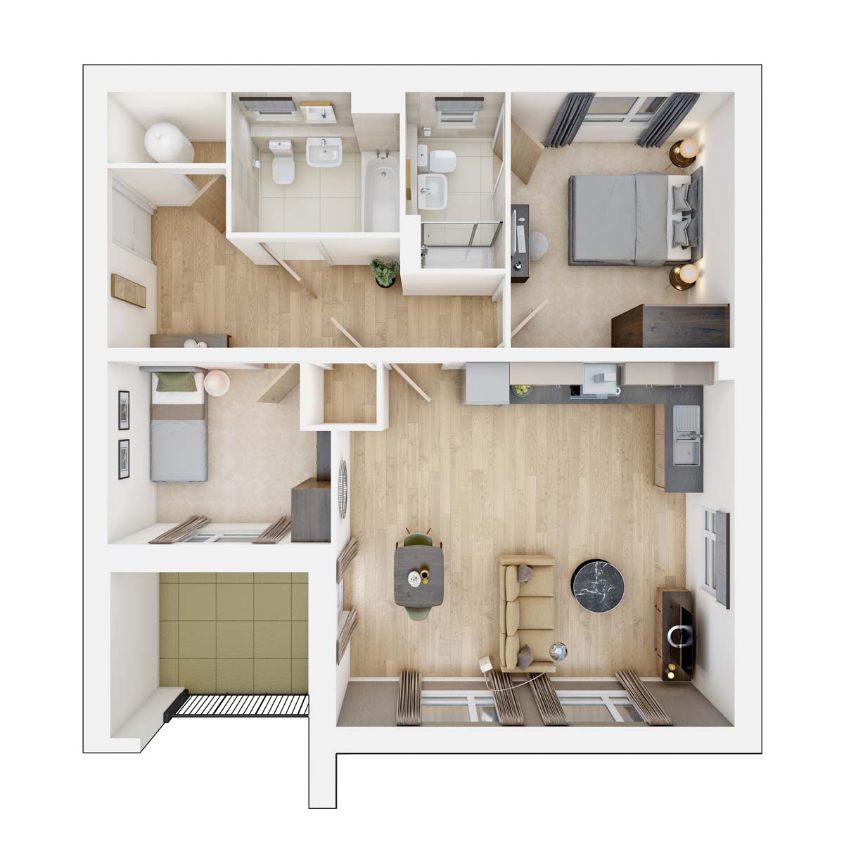 The Whaddon Apartments 165 & 166 floor plan