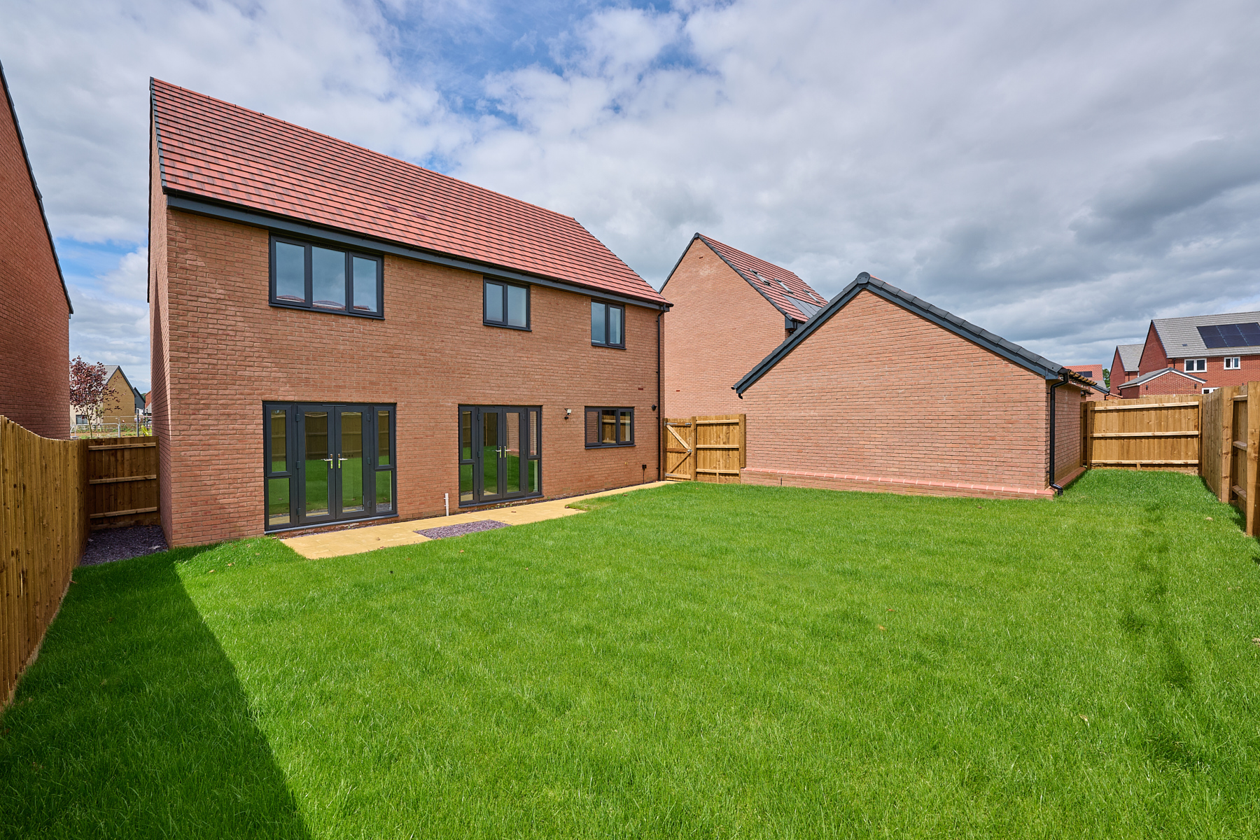 This home comes with a turfed garden
