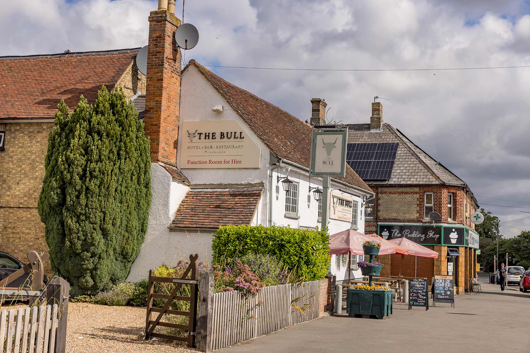 There's a high street of shops, pubs and cafes