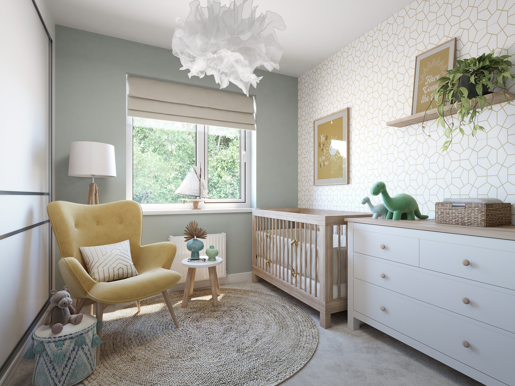 The third bedroom is well suited to a child's bedroom