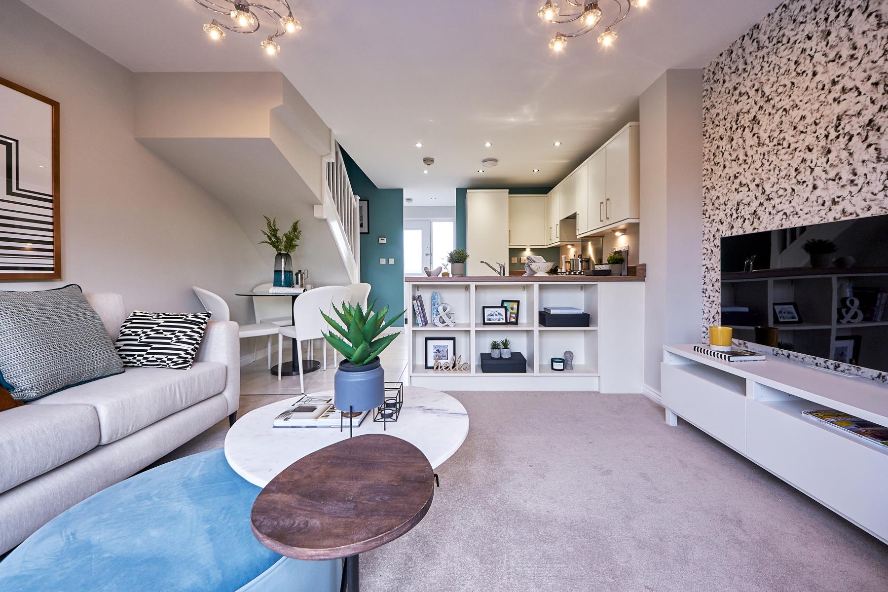 Fallows Heath Appleford lounge showing kitchen -photography-Nov19-15