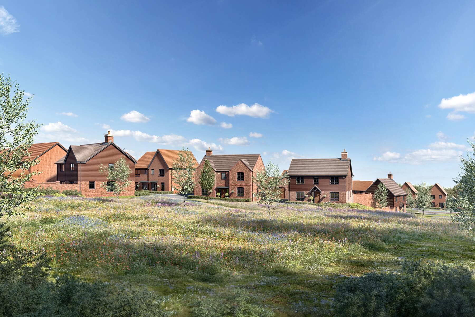 Sondes Meadows, Dorking street scene CGI