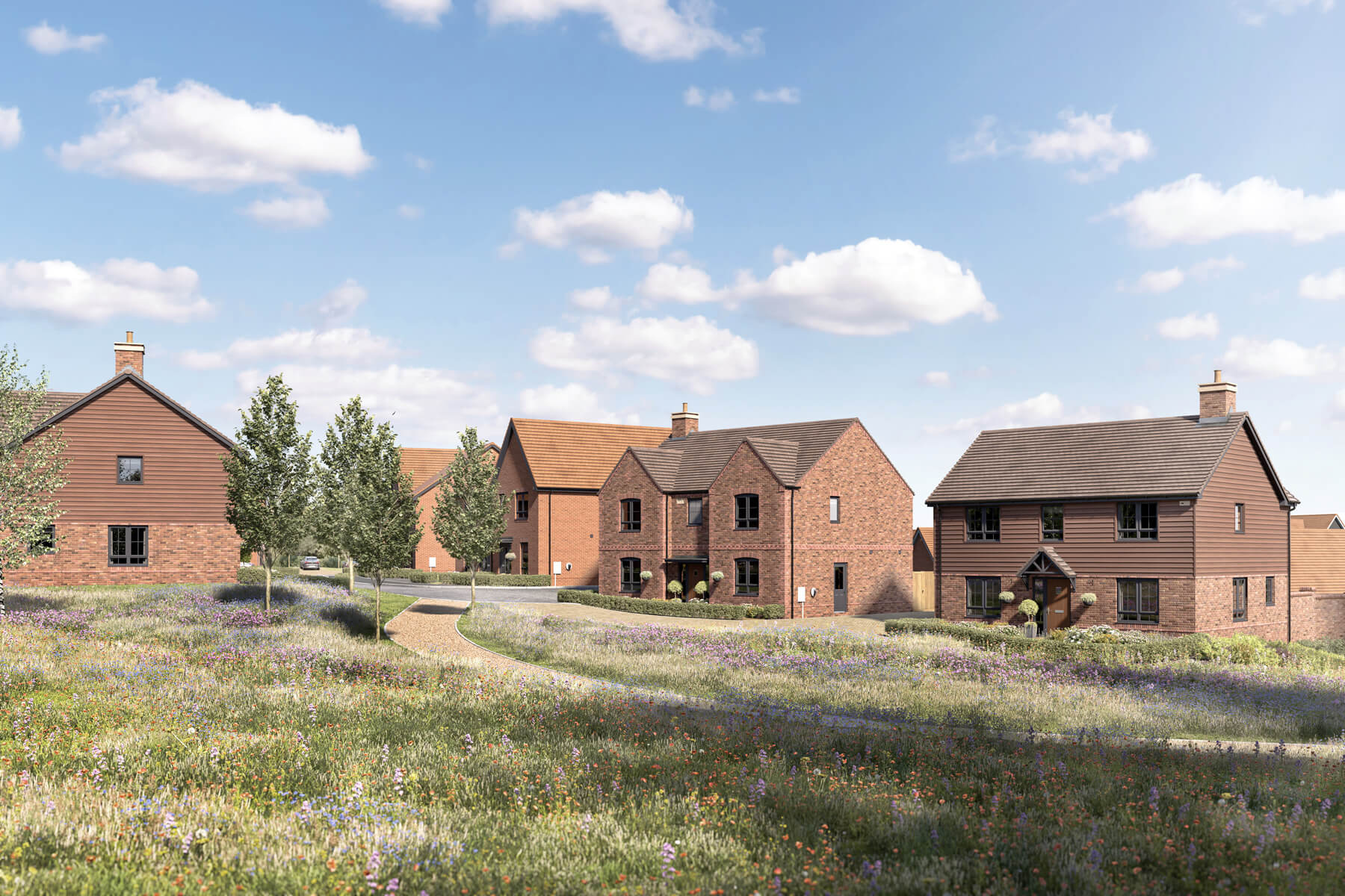 Sondes Meadows, Dorking street scene CGI