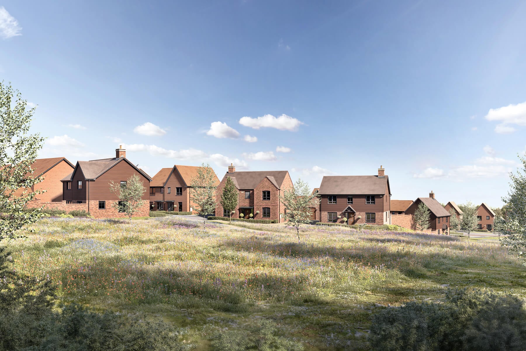 Sondes Meadows, Dorking street scene CGI