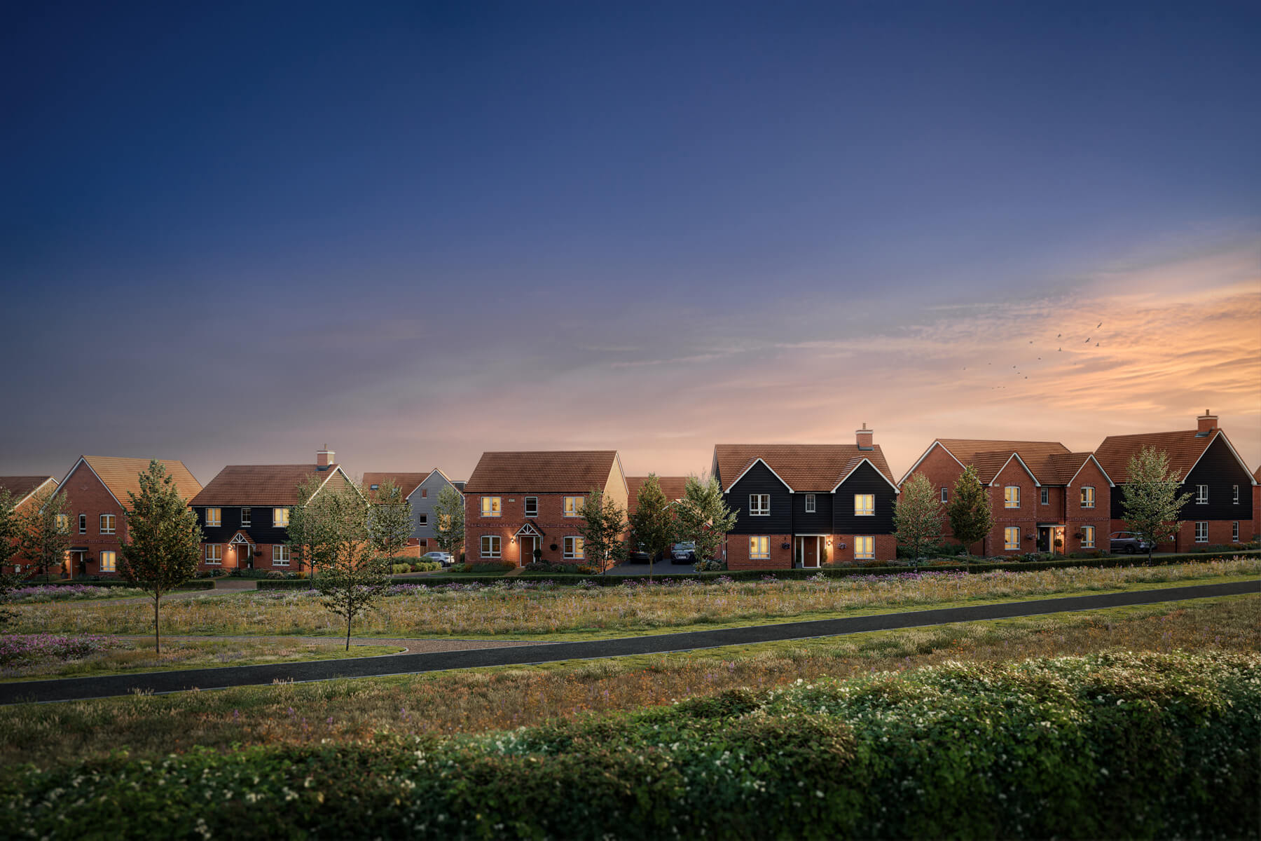 Sondes Meadows, Dorking street scene CGI