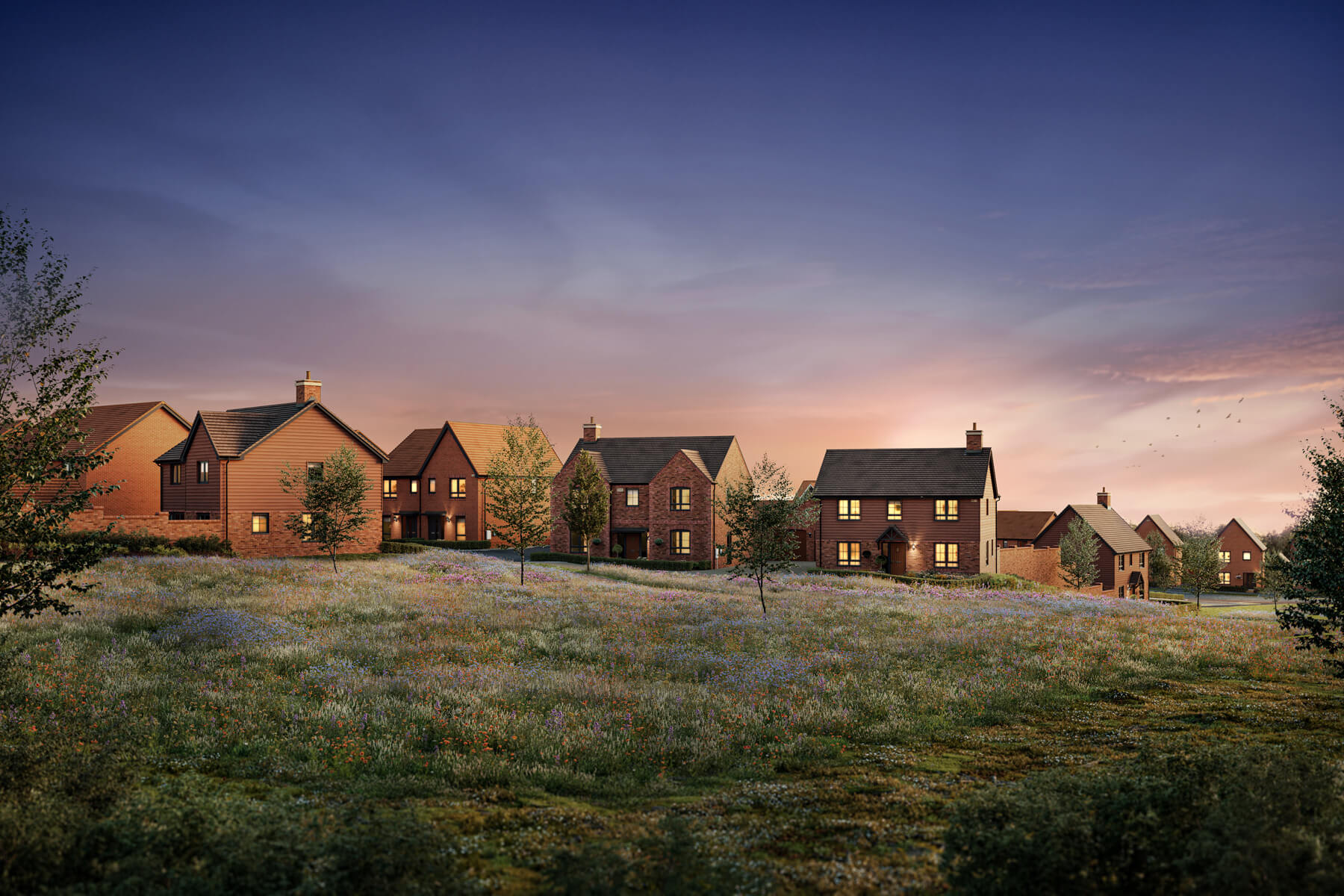 Sondes Meadows, Dorking street scene CGI