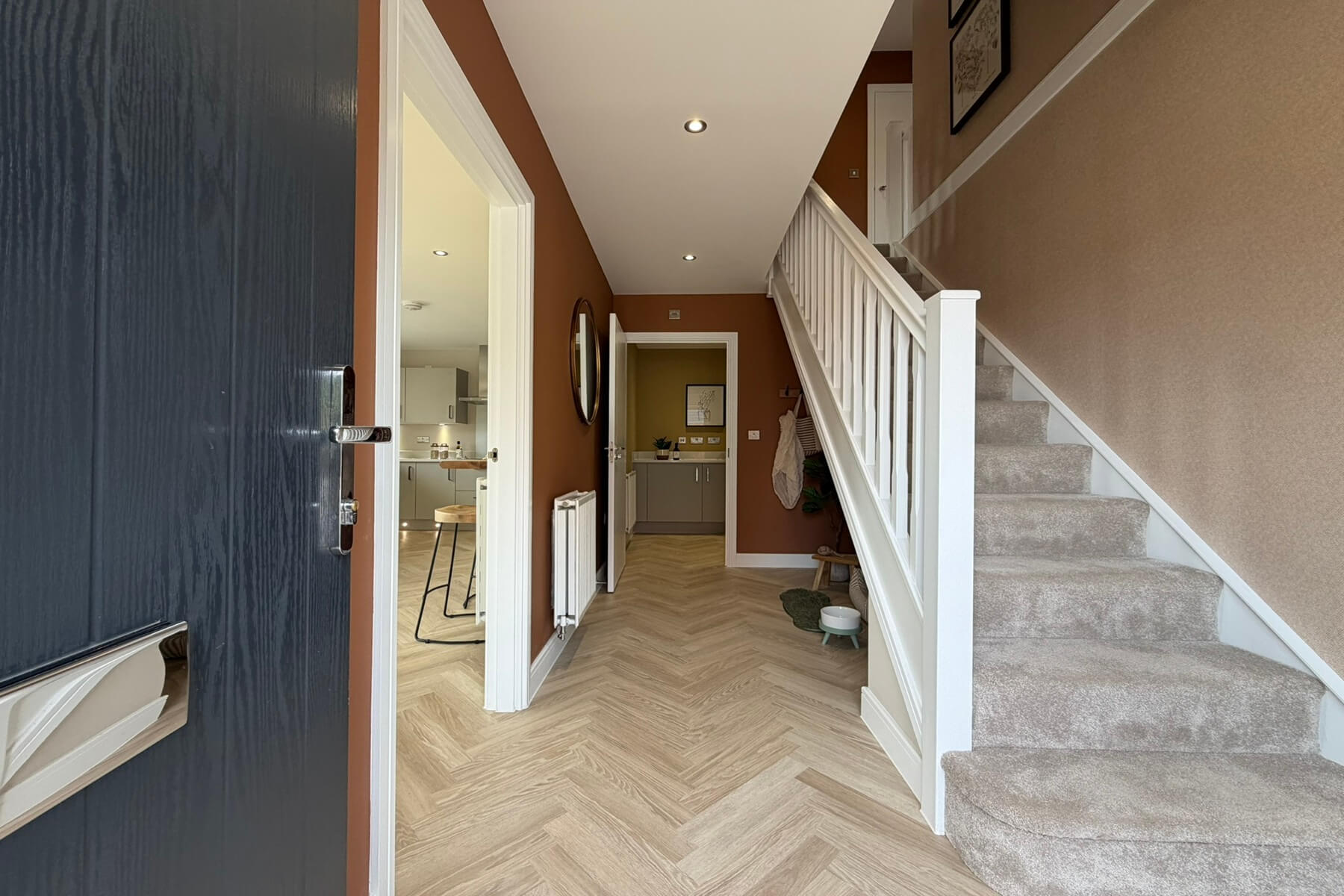 Spacious entrance hallway with staircase