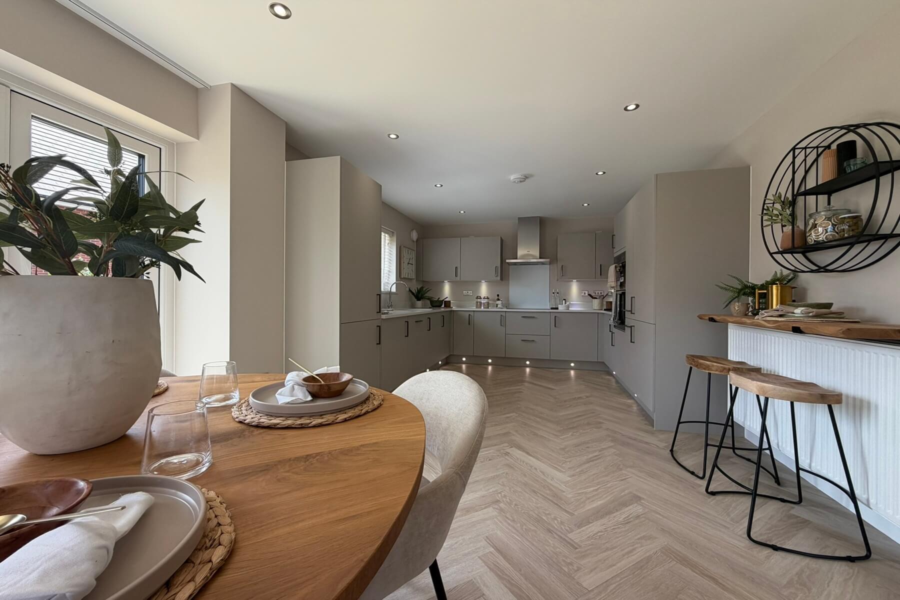 Modern kitchen with integrated appliances