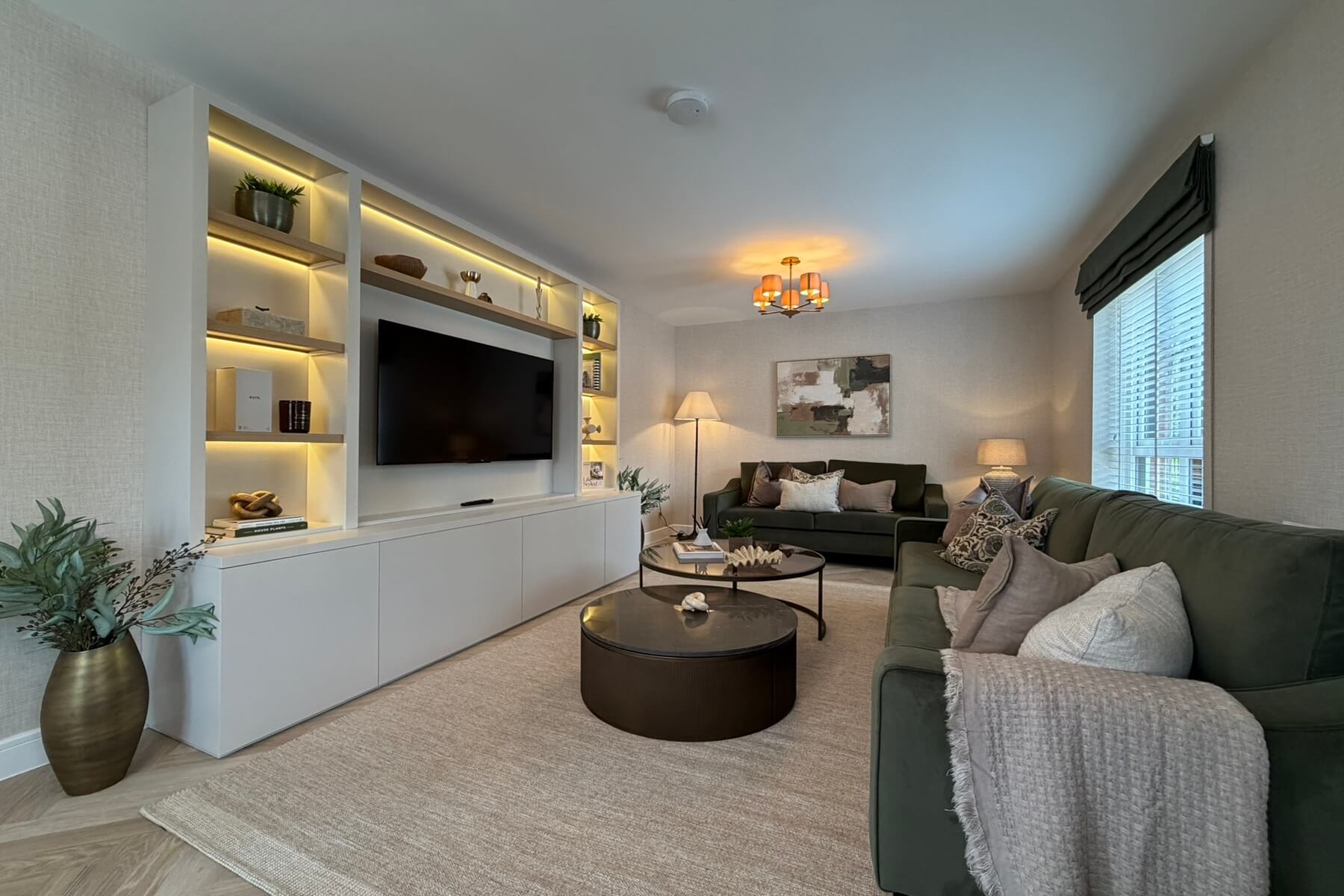 Spacious living room with modern decor