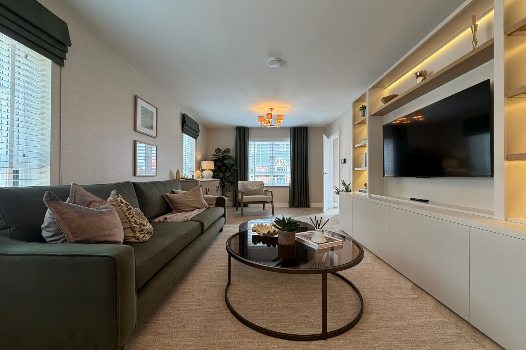 Contemporary lounge with natural light