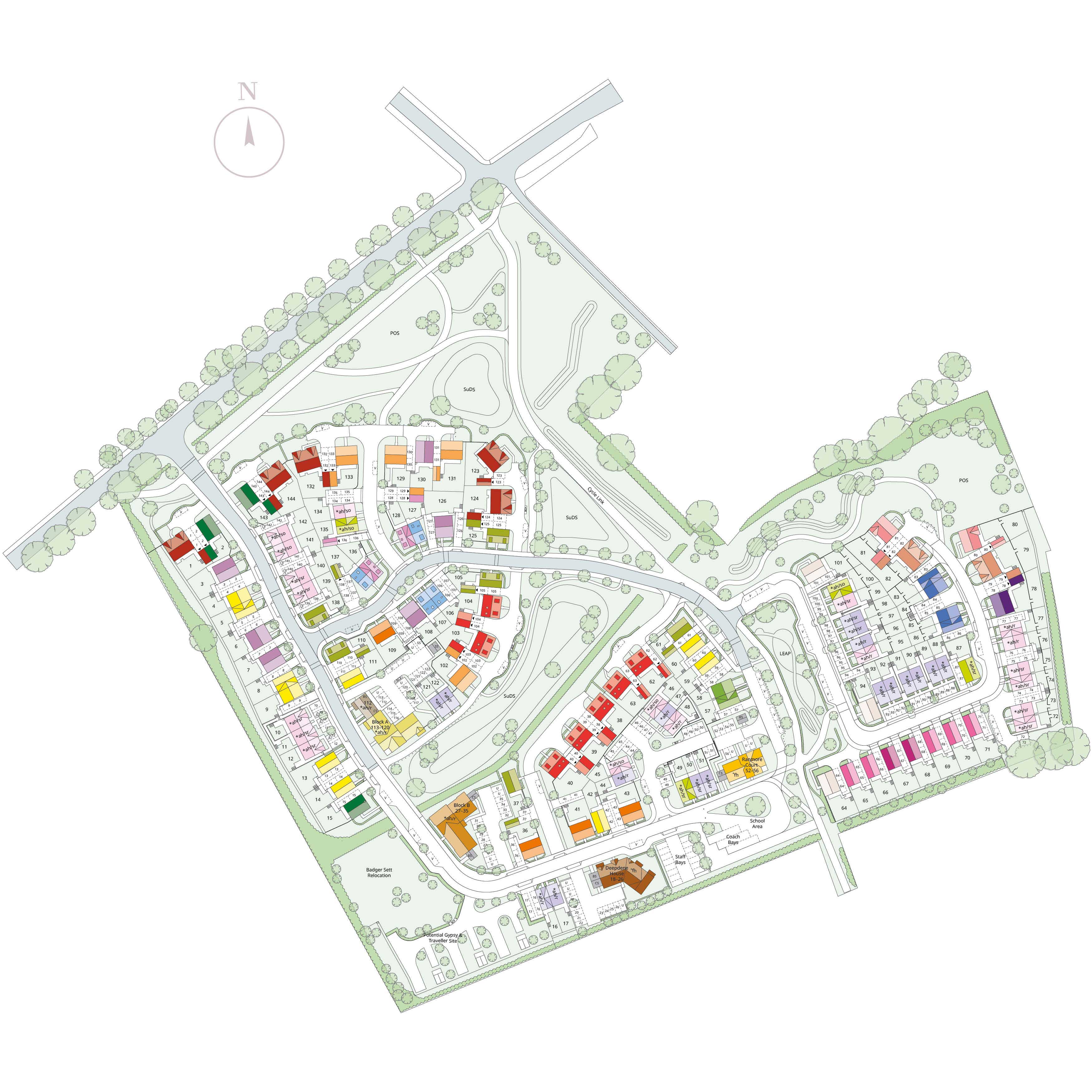 Sondes Meadows Dorking site plan