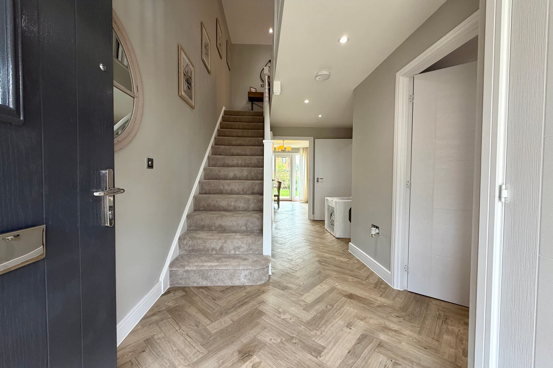 A warm hallway welcomes you home