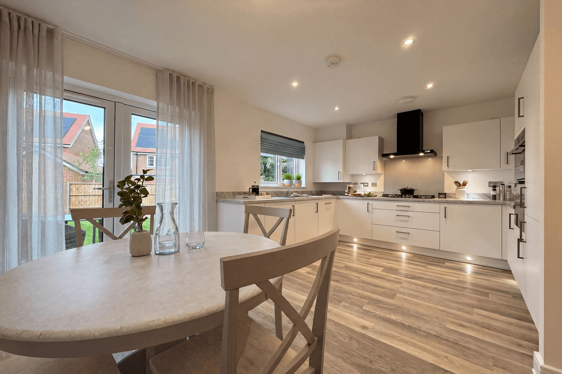 French doors from the dining area to let the outside in