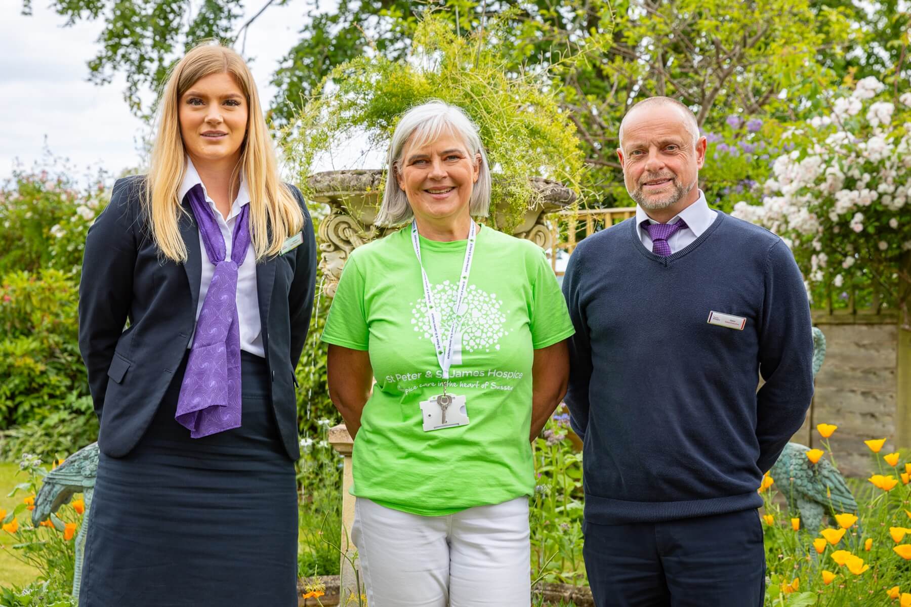 Ockley Park Sales Executives with St Peter & St James Hospice representative 