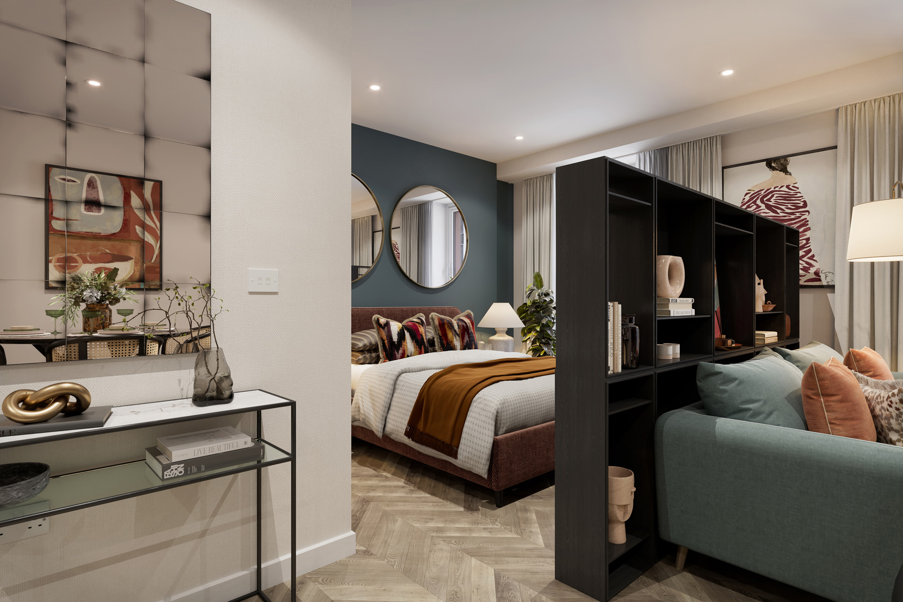 KGG studio living and bedroom