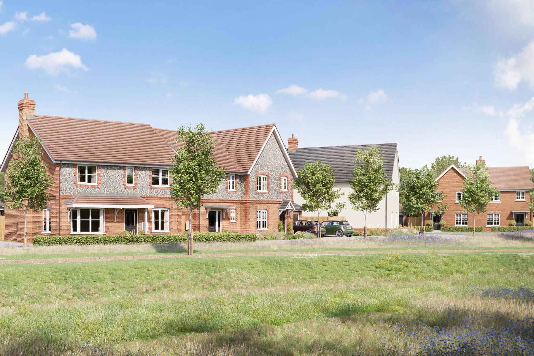 Artist's impression of a typical street scene at Barley Grange