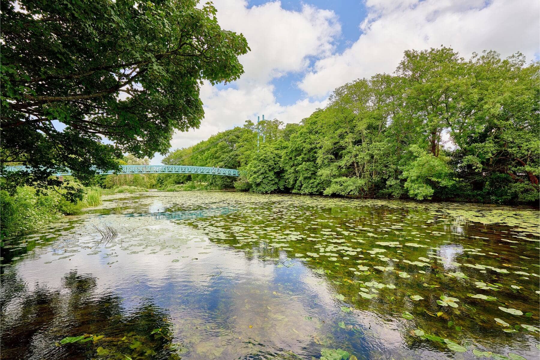 The suspension bridge is a popular local landmark