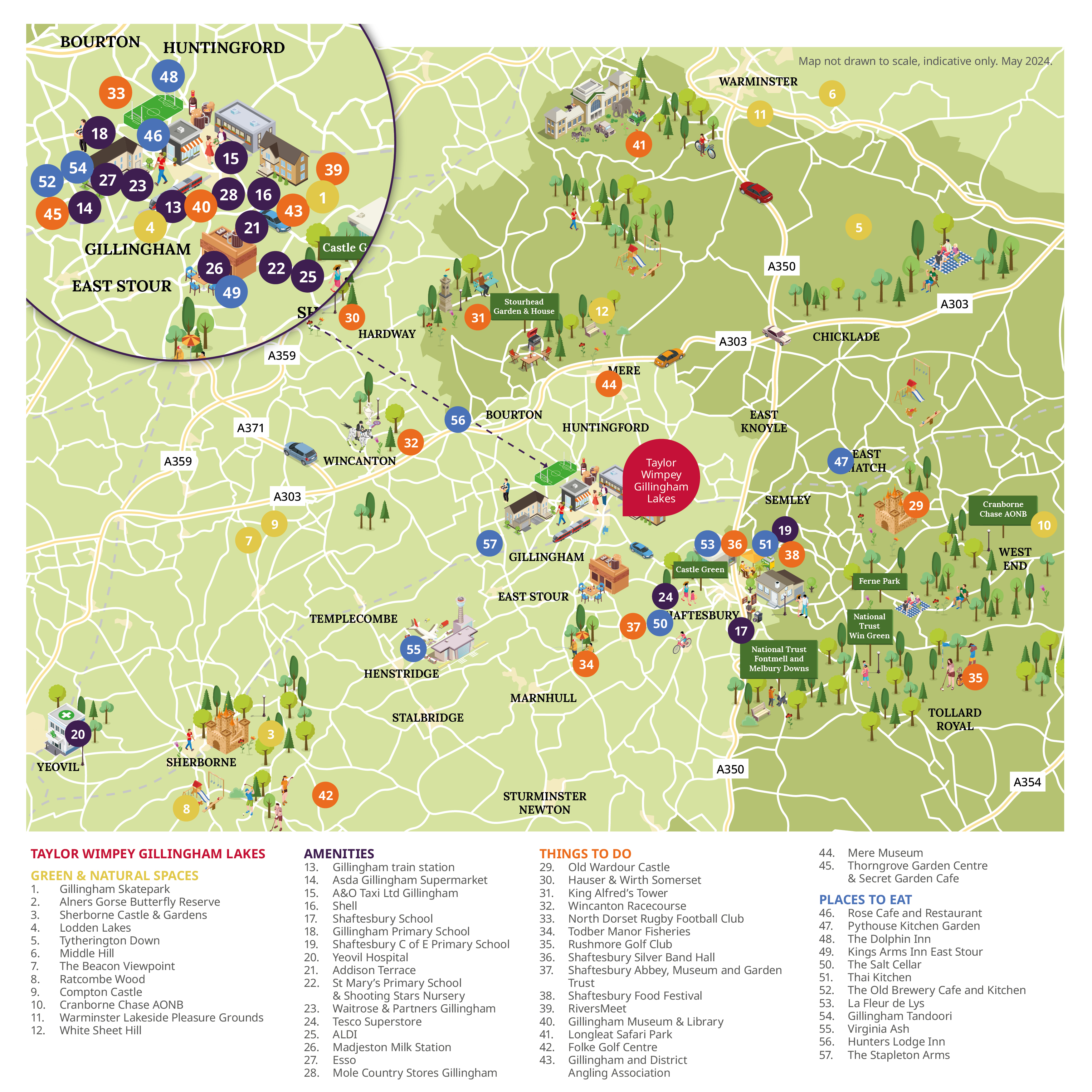 Illustrative map of local attractions