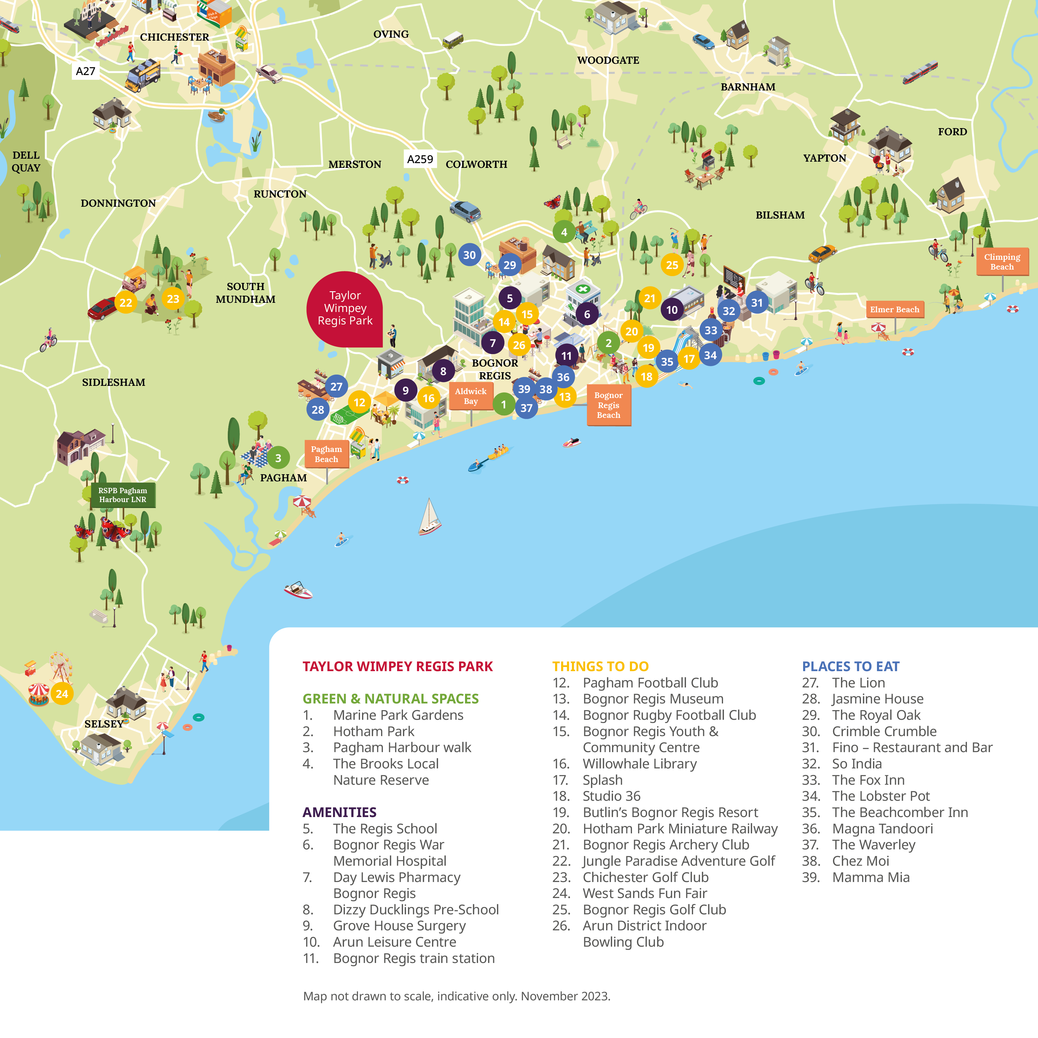 Illustrative map of activities around Regis Park