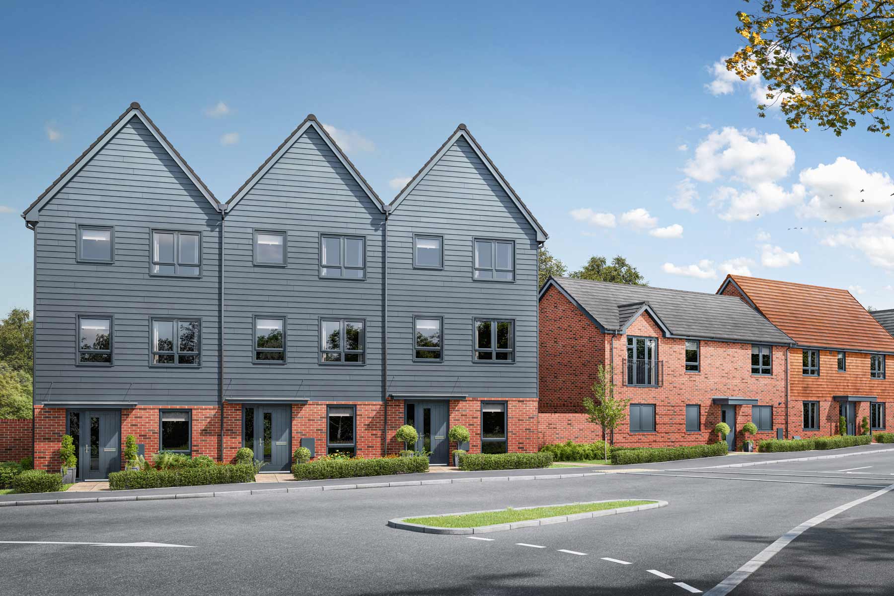 Typical street scene at The Copse at Woodlands Chase