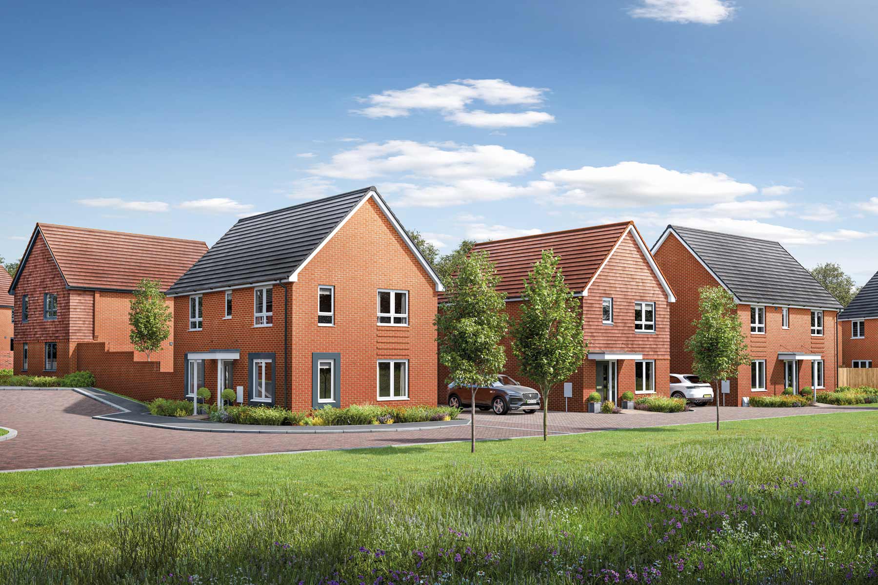 Typical street scene at The Copse at Woodlands Chase