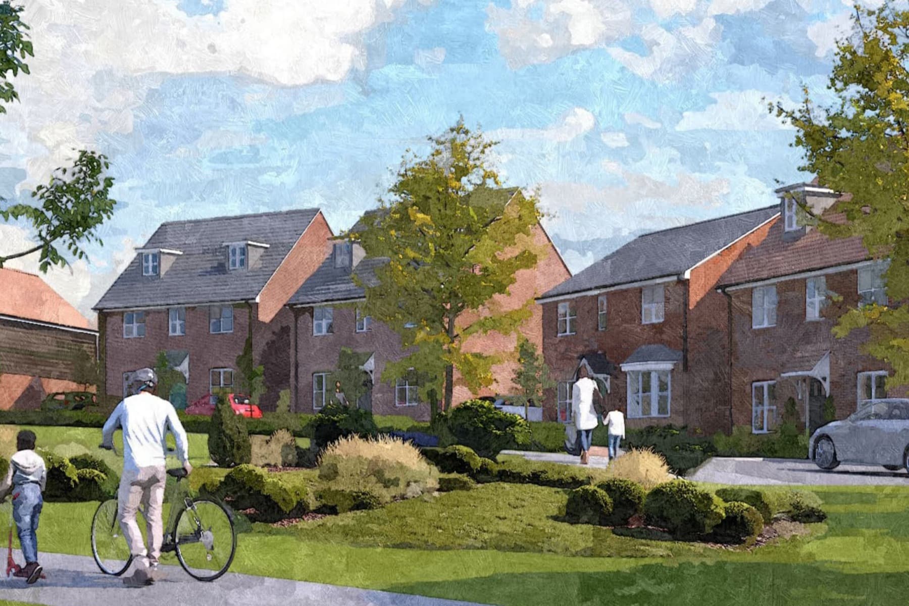 Artist's illustration of a typical street scene