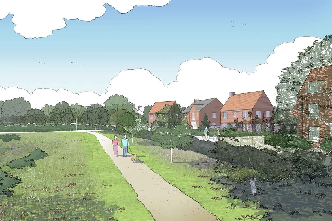 Artist's illustration of a typical street scene for this development