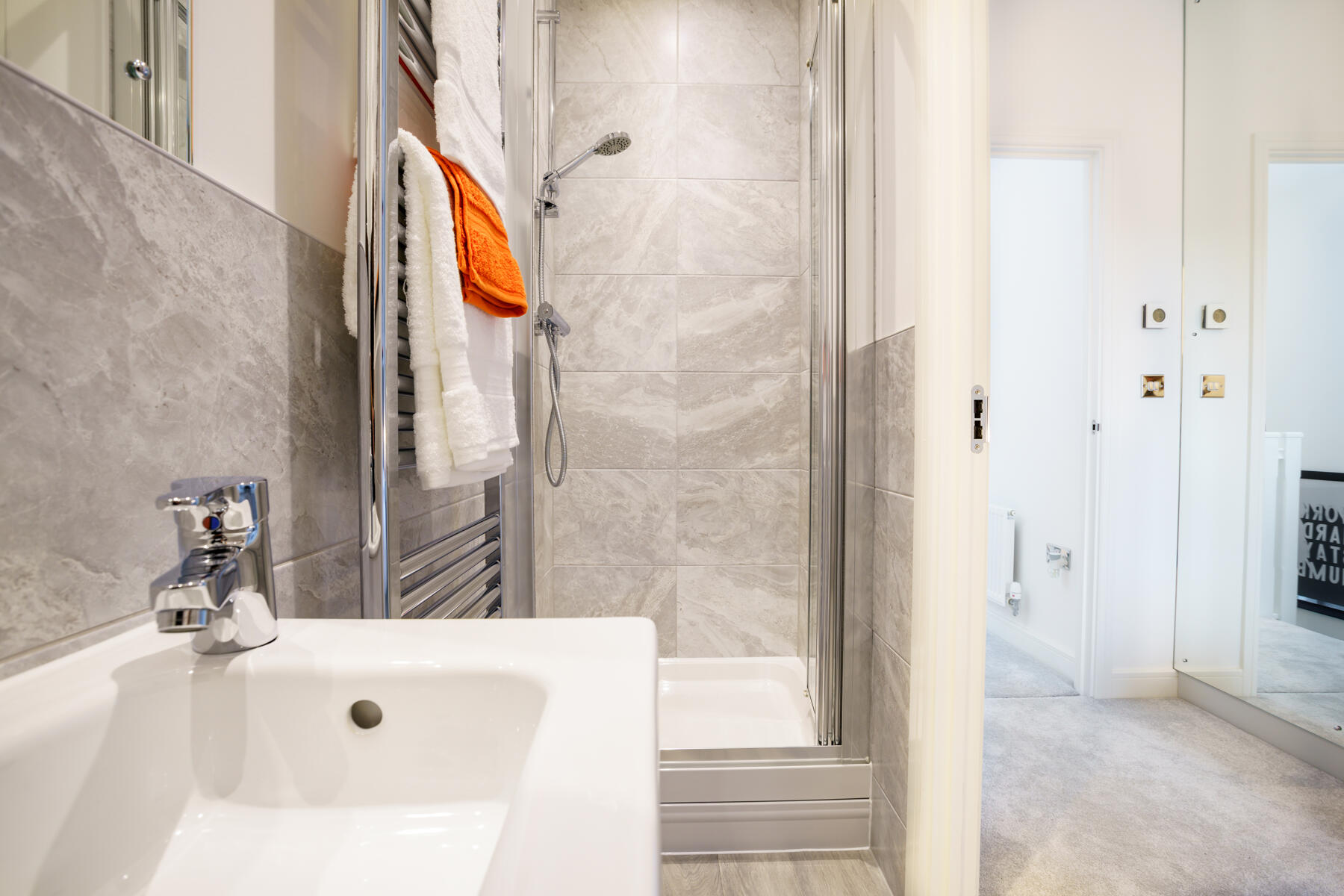 Typical en suite shower room