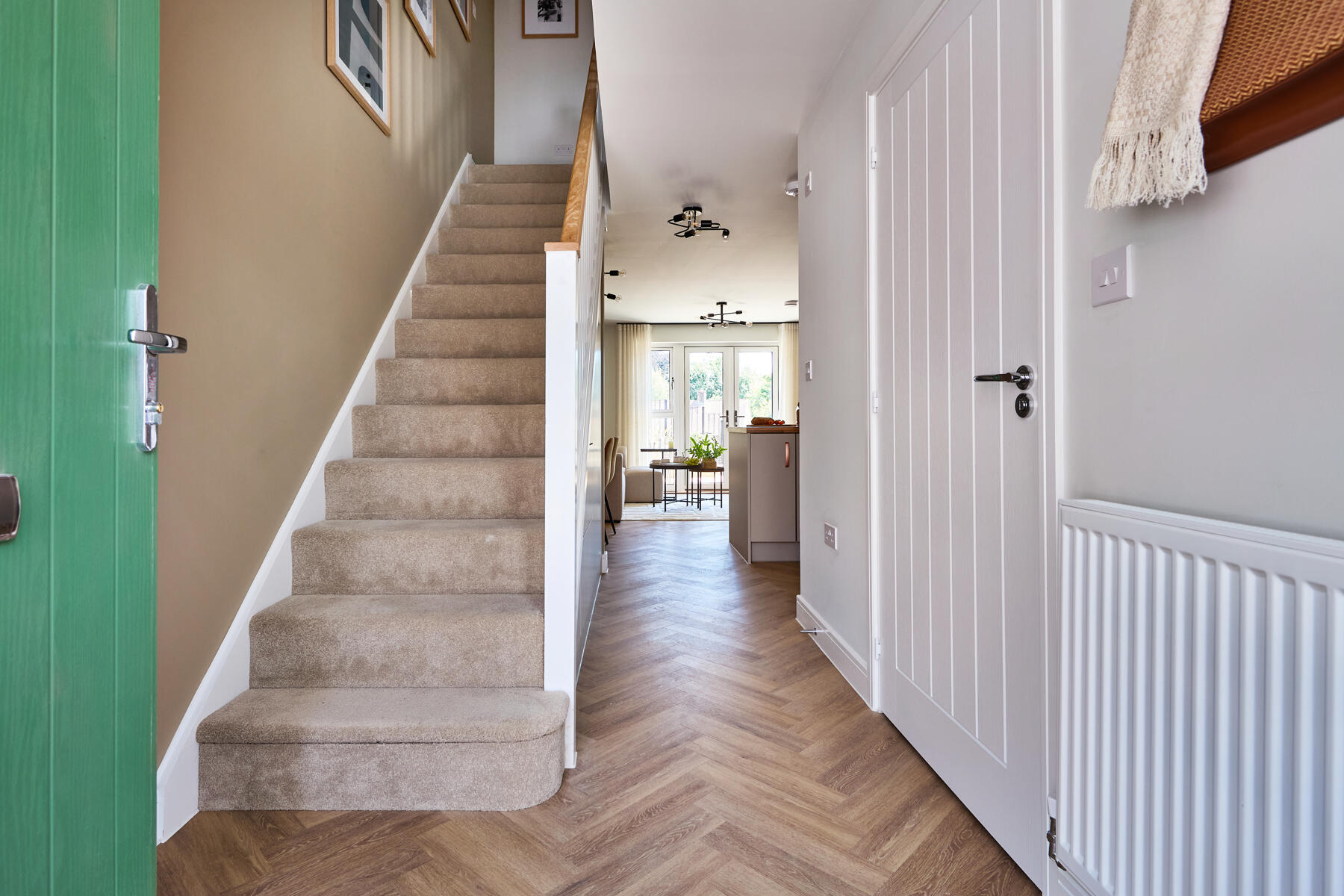 Spacious and bright hallway with views through to the garden
