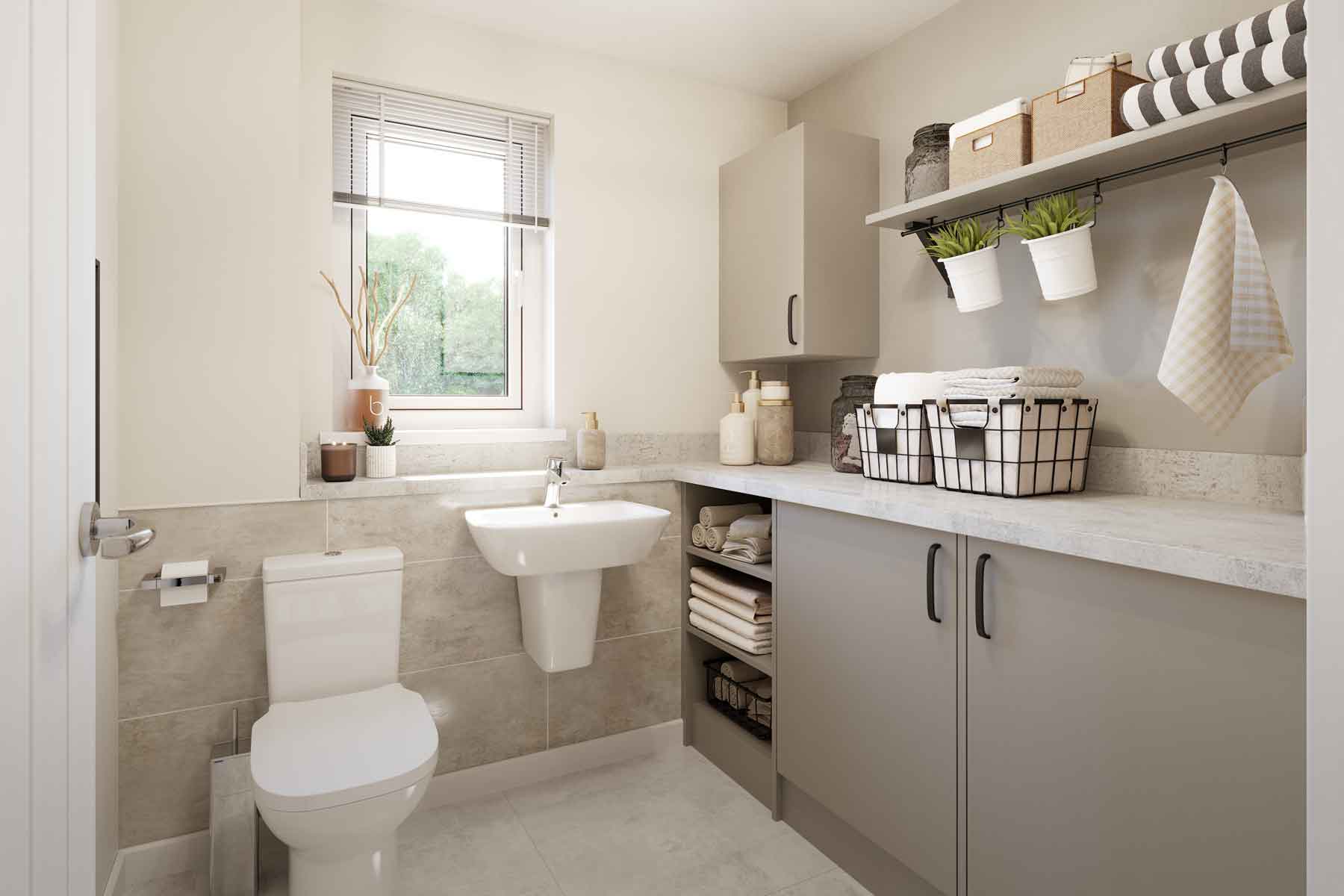 Downstairs WC with utility, keeping the washing machine out of sight