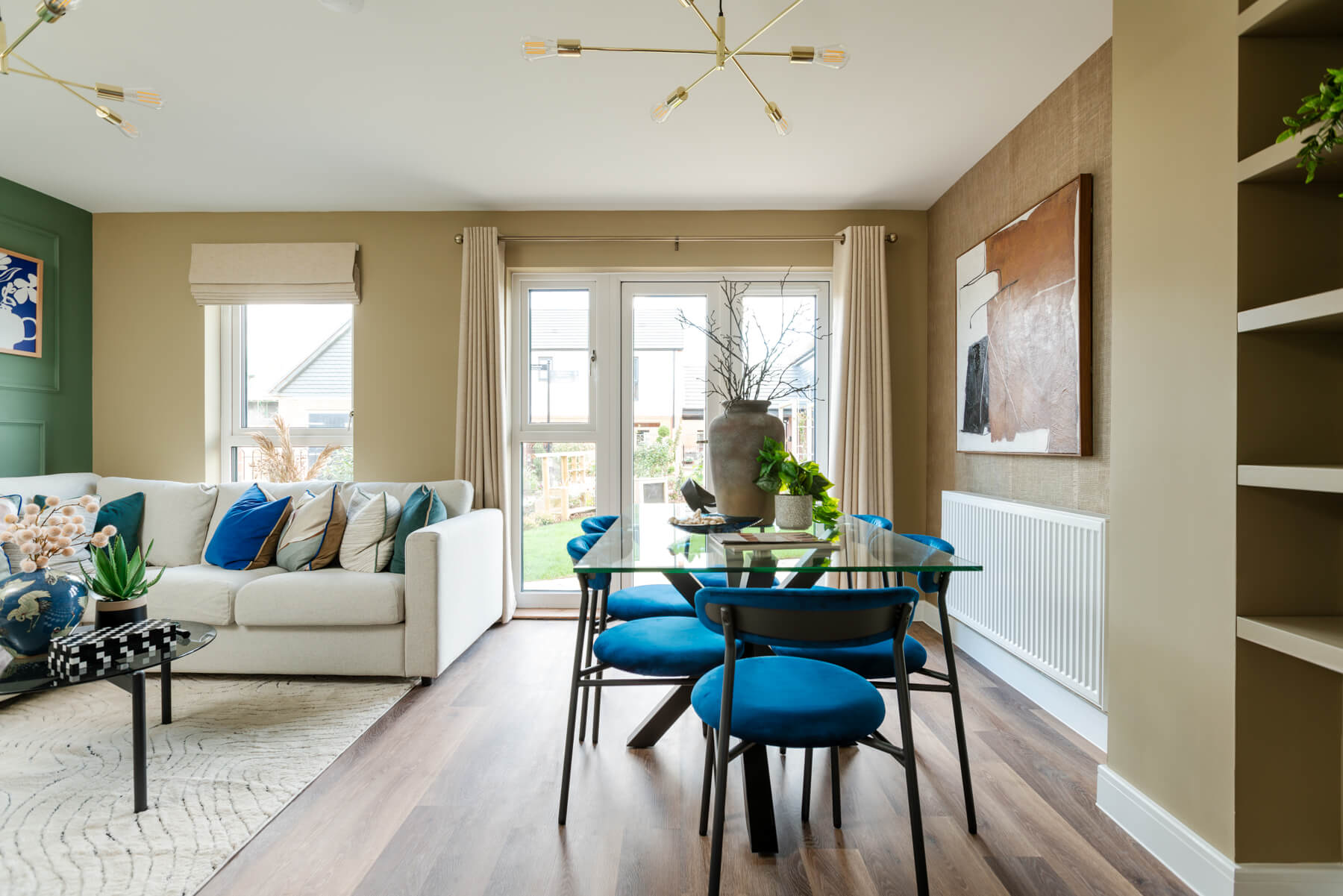 Dining area with doors to garden