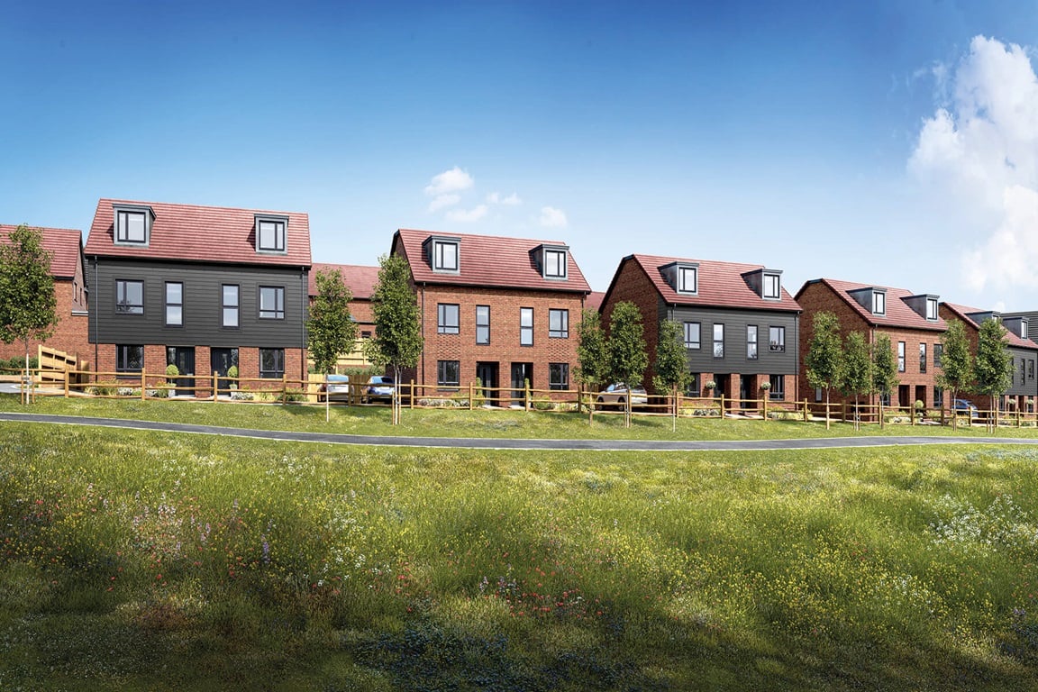 Artist Impression of a street scene at Taylor Wimpey at Mindenhurst