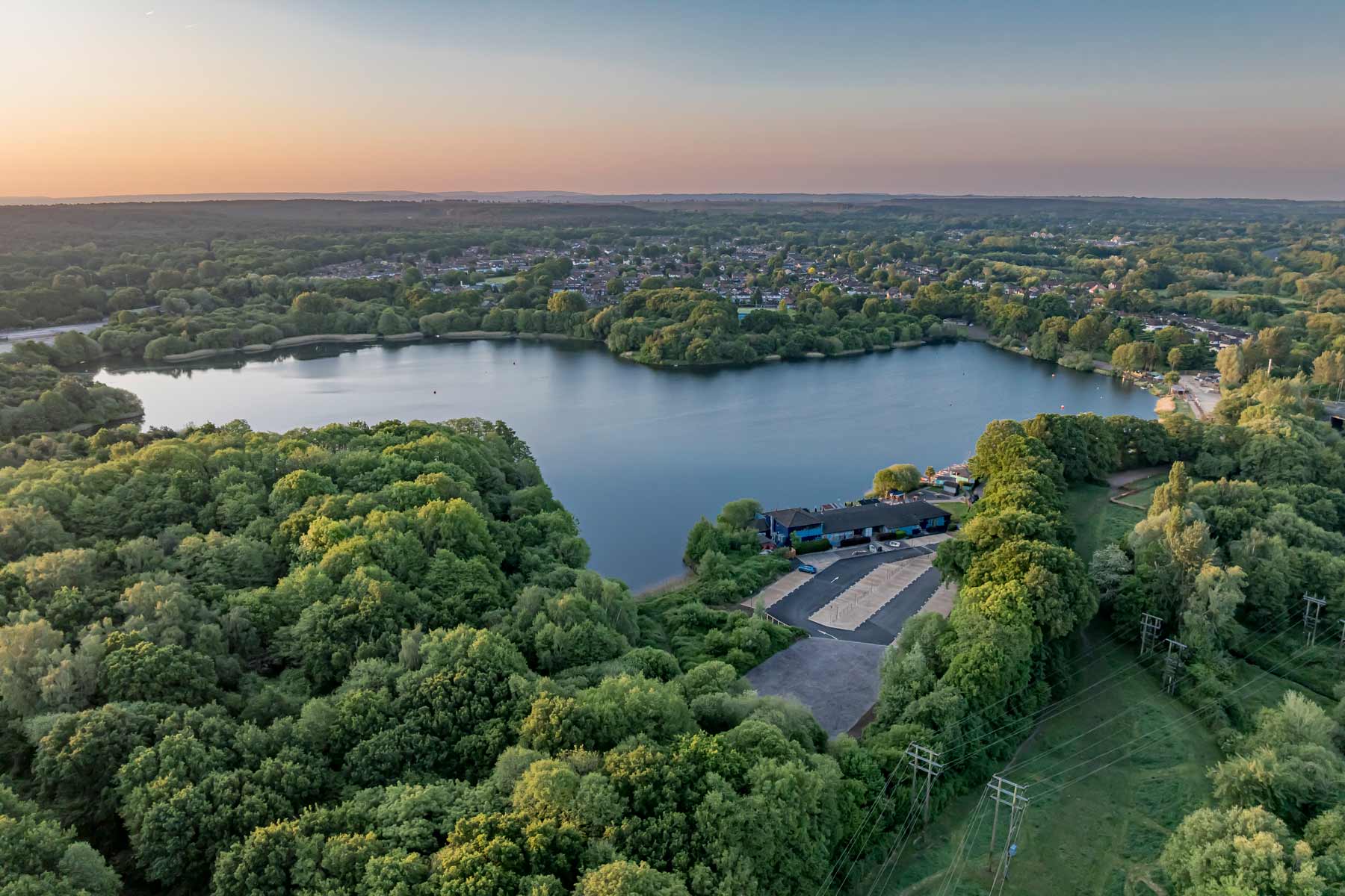 Surrounded by open green spaces