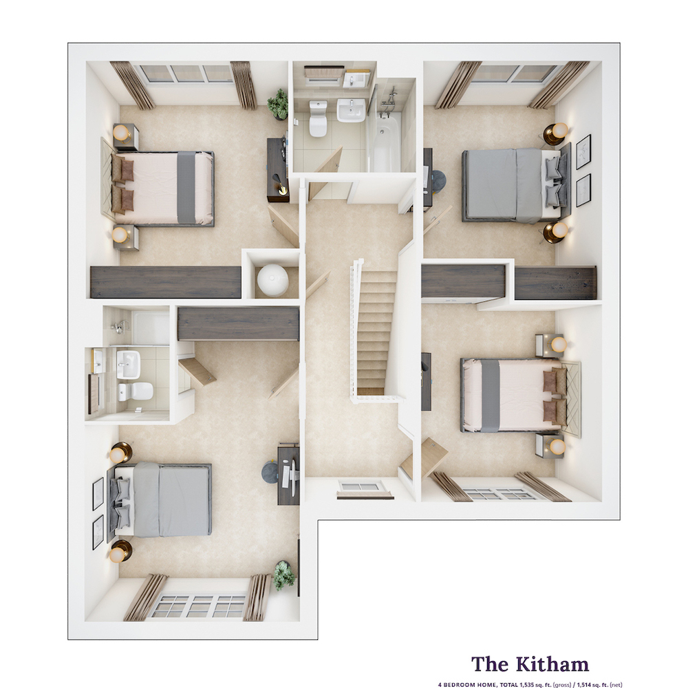 First floor floorplan for a Kitham home