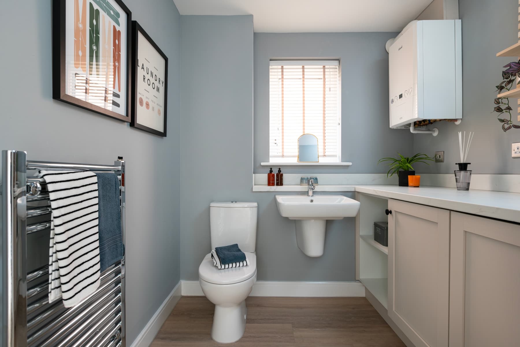 A handy combined cloakroom and utility