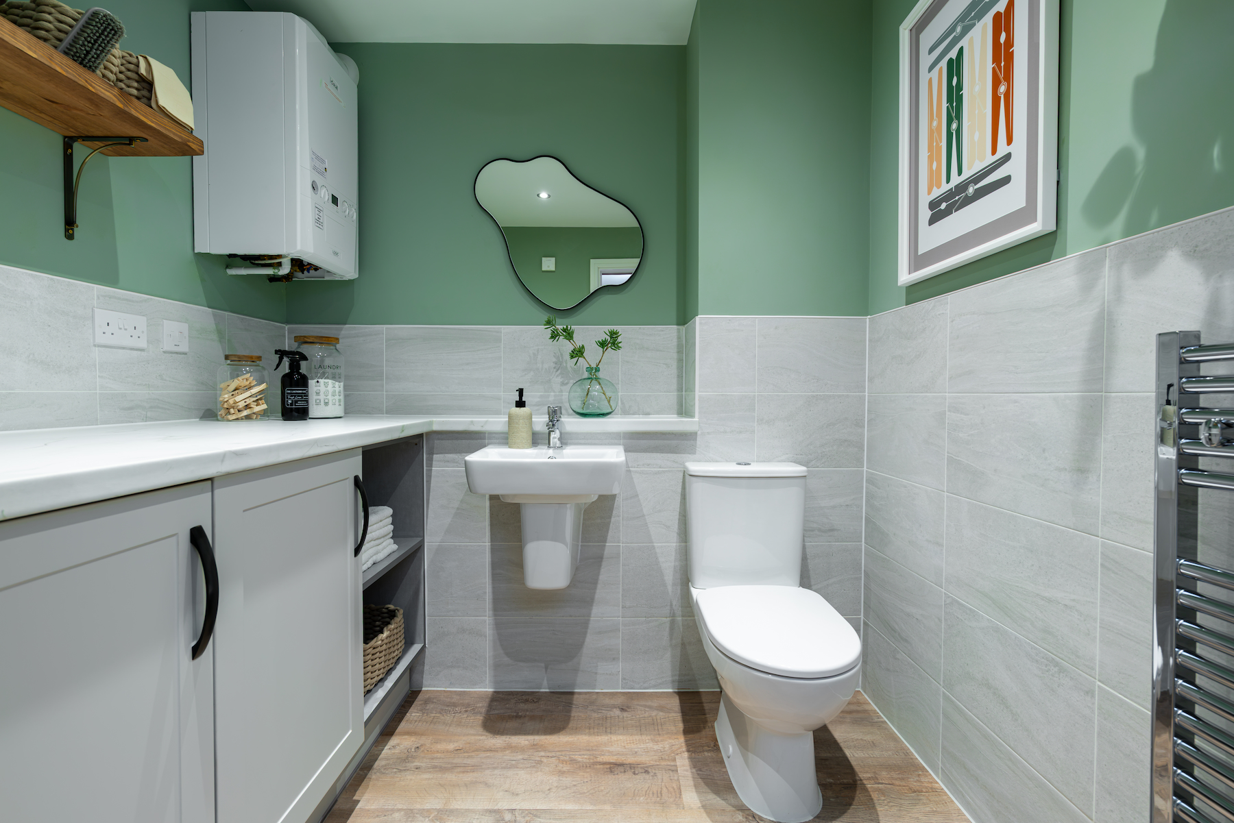 A handy combined cloakroom and utility