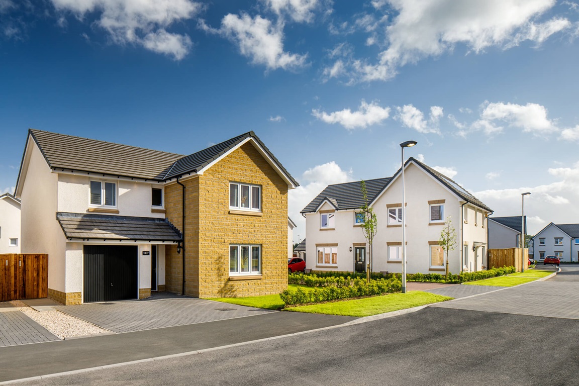 Taylor Wimpey new elevation street scene West Scotland homes