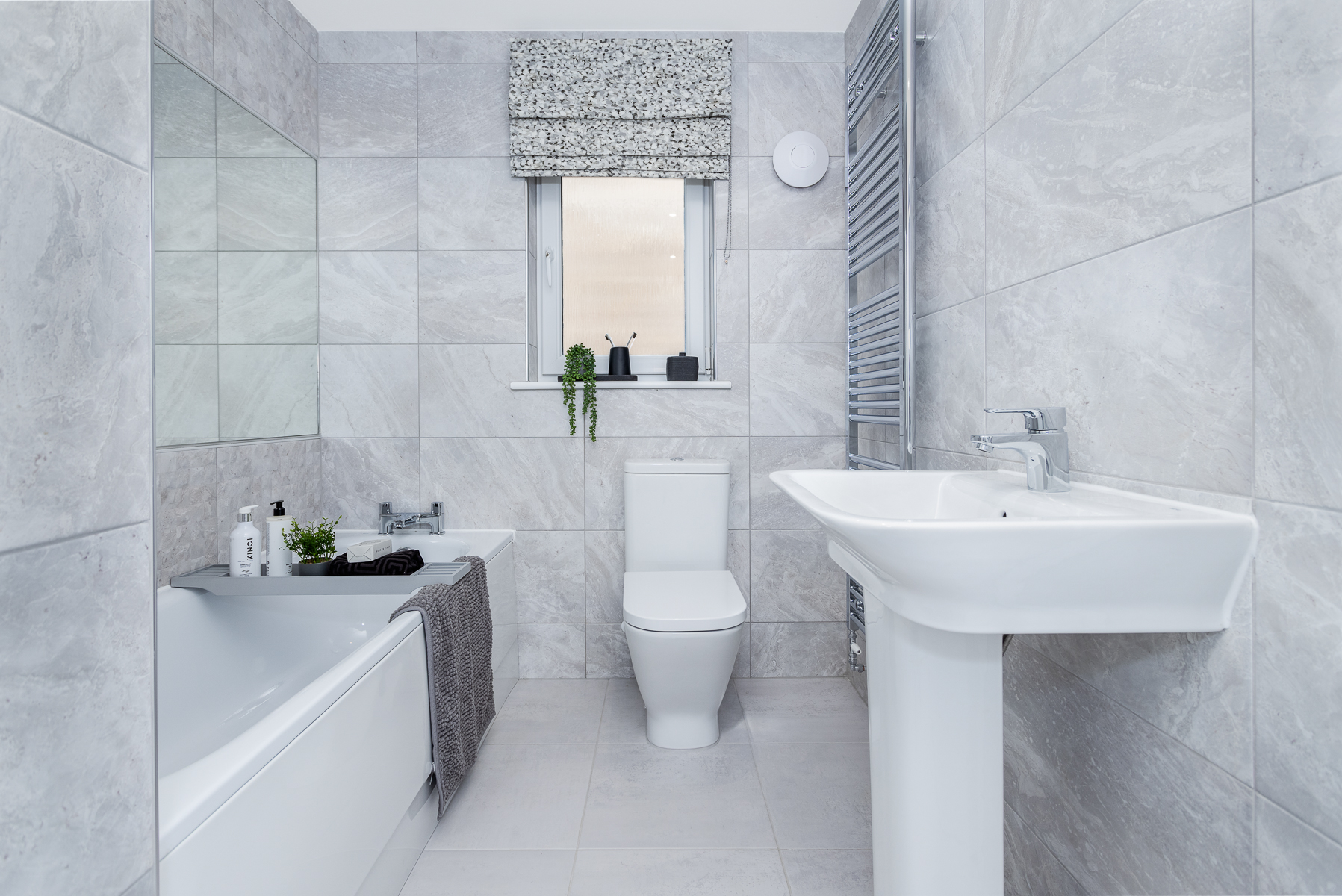 The bathroom in the Stewart home