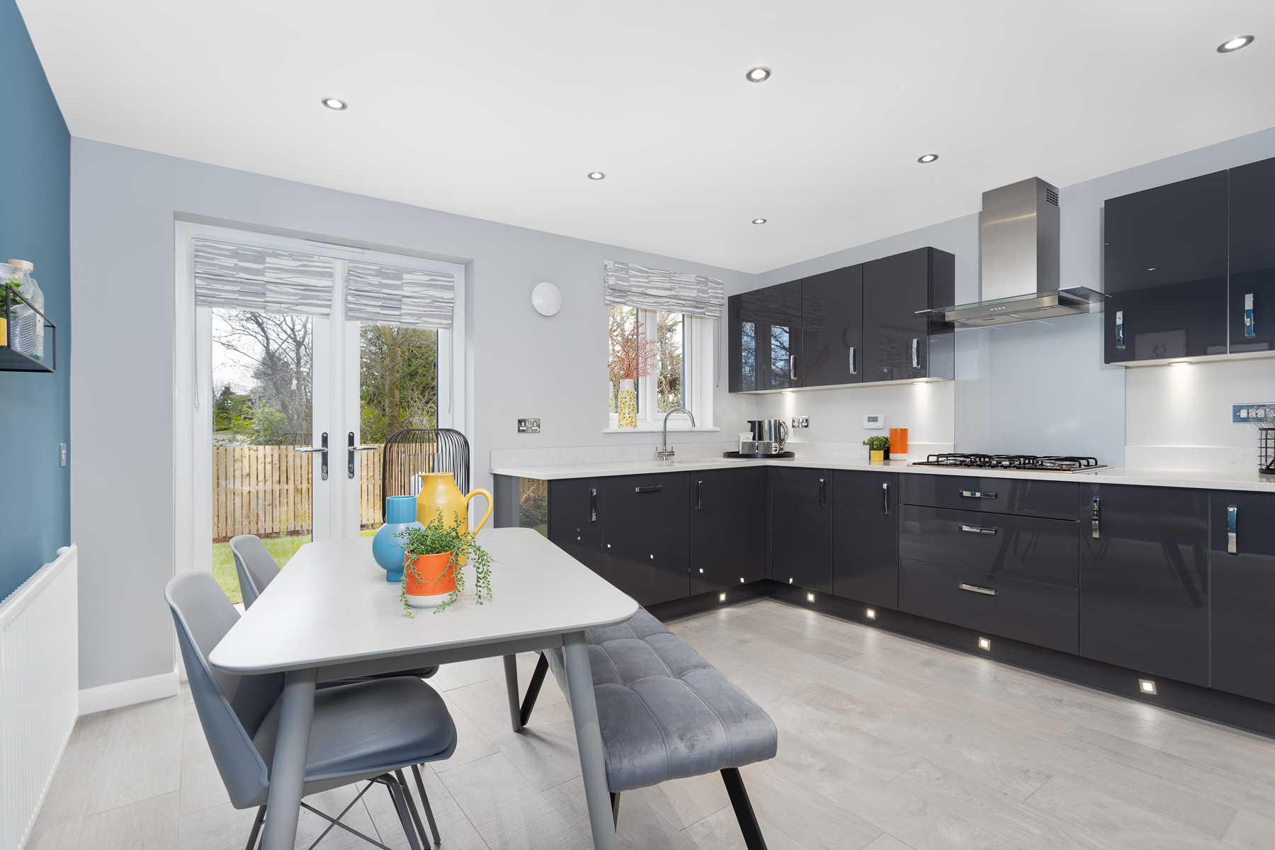 The kitchen breakfast area in the Stewart home