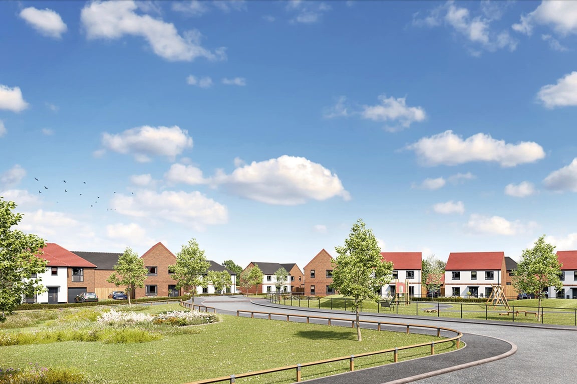 Artists impression of a street scene at Frobisher Meadows