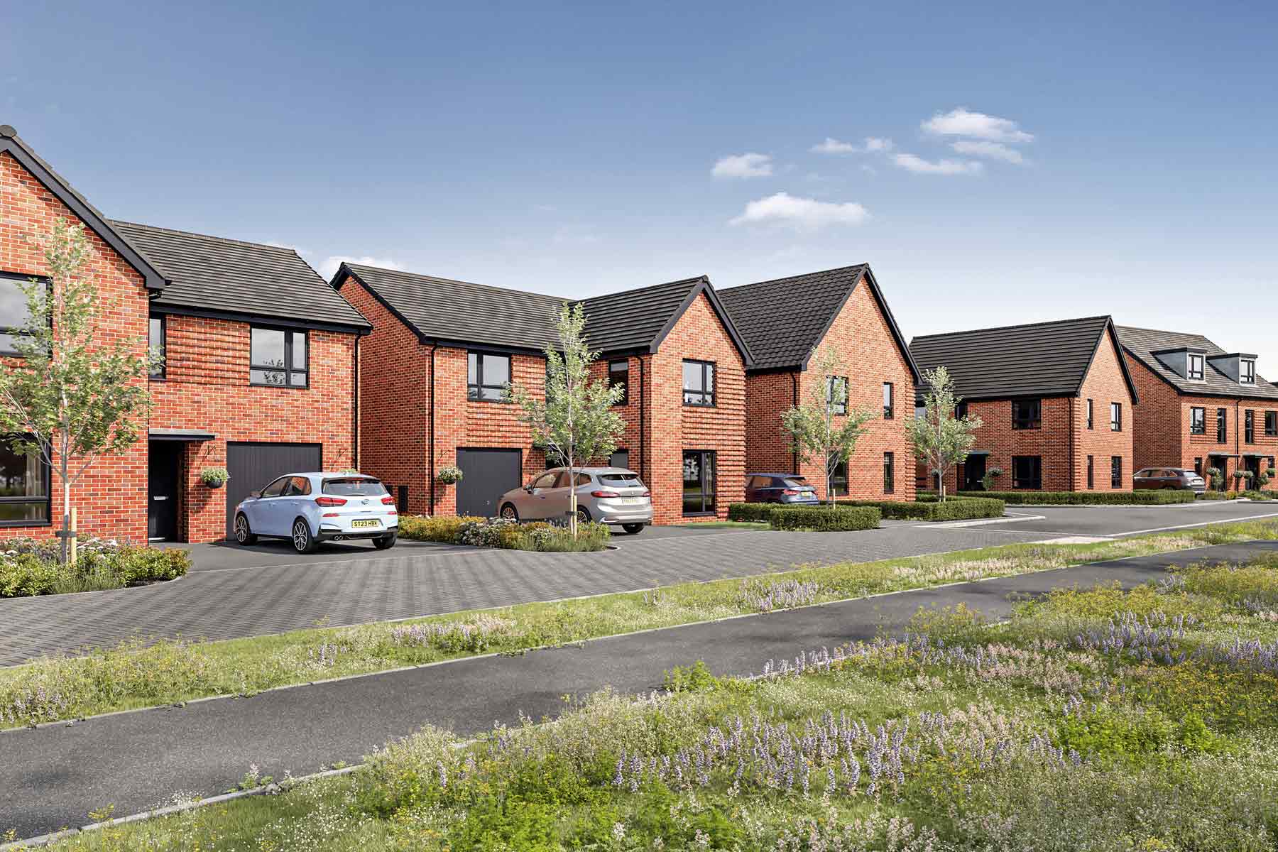 Artist impression of a street scene at Newland Grange