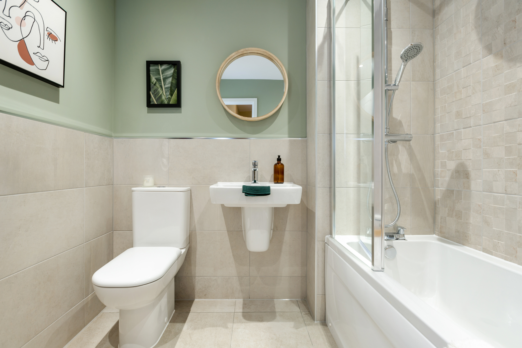 Personalise the bathroom with a choice of tiles and upgrades