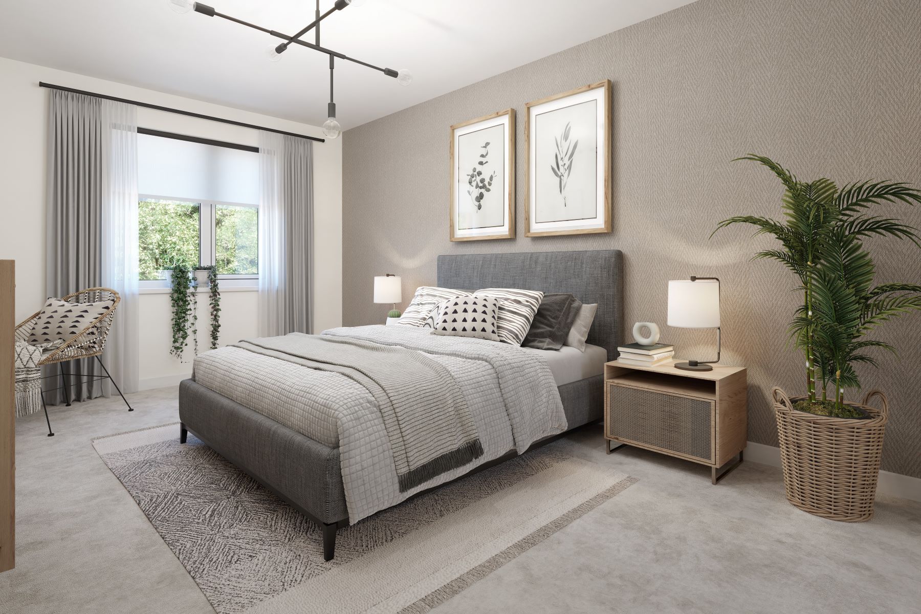 Bedroom 1 is spacious with plenty of storage space